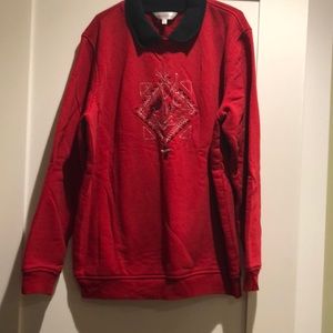 Northern Reflections long sleeve sweatshirt with embroidered cardinals Size M
